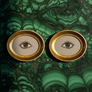 Don Carney Pair of Green Eyes Art Prints in Gold Oval Frames