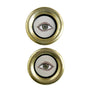 Don Carney Pair of Green Eyes - Art Prints in Vintage Gold Tone Circle Frames