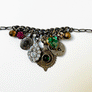 Treasure Necklace: Green Glass Gem Drop