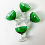 Vintage Drinking Glasses Green & Clear (Set of 4)