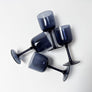 Vintage Drinking Glasses Blue Grey (Set of 4)