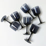 Vintage Drinking Glasses Blue Grey (Set of 6)