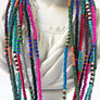 Lariat Hand-Beaded Necklace (Denim Blue)