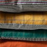 Triangle Patchwork Linen Decorative Pillow: Plum
