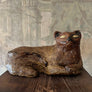 Vintage Reclining Cat Hand Built Ceramic Sculpture