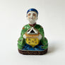 Vintage Figural Man with a Yellow Box Ceramic Incense Burner Made in Japan