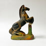 Vintage Chalkware Rearing Horse with Column