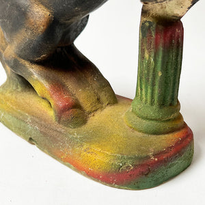 Vintage Chalkware Rearing Horse with Column