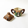 Vintage Thatched Roof Cottage Ceramic Sugar Bowl Made in Japan