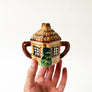 Vintage Thatched Roof Cottage Ceramic Sugar Bowl Made in Japan