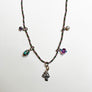 Collage Necklace: Olive & Purple (mushroom)