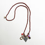 Collage Necklace: Rust (leaf heart)