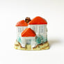 Vintage House with an Orange Roof Porcelain Incense Burner