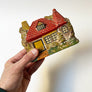 Vintage Garden Cottage with a Red Roof Ceramic Incense Burner