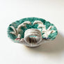 Vintage Ceramic Decorative Bowl with Round Handle Made in Italy