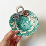 Vintage Ceramic Decorative Bowl with Round Handle Made in Italy