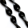 Italian Lacquered Spiral Taper Candle Black, Set of 2