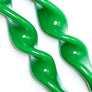Italian Lacquered Spiral Taper Candle Bright Green, Set of 2