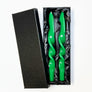 Italian Lacquered Spiral Taper Candle Bright Green, Set of 2