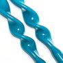 Italian Lacquered Spiral Taper Candle Turquoise, Set of 2
