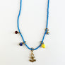 Collage Necklace: Cornflower Blue with Rustic Anchor (J2621)