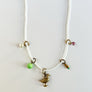 Collage Necklace: White with Dove (J262)