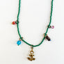 Collage Necklace: Dark Green with Rustic Anchor (J263)