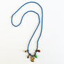 Collage Necklace: Denim Blue with Squirrel (J265)