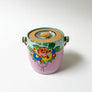 Vintage Ceramic Condiment Jar with Bamboo Handle Made in Japan