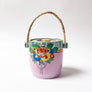 Vintage Ceramic Condiment Jar with Bamboo Handle Made in Japan