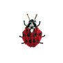 Beaded Lady Bug Embroidered Pin by Trovelore