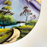 Vintage Ceramic Plate with Hand Painted Landscape & Swan