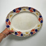 Vintage Transferware Floral Border Large Oval Platter