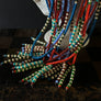 Lariat Hand-Beaded Necklace (Coral)