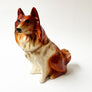 Vintage Chalkware Collie Dog Bank Figurine