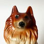 Vintage Chalkware Collie Dog Bank Figurine