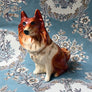 Vintage Chalkware Collie Dog Bank Figurine