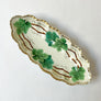 Vintage Hand-Painted Oblong Bowl with Leaves and Branches