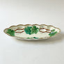 Vintage Hand-Painted Oblong Bowl with Leaves and Branches