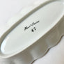 Vintage Hand-Painted Oblong Bowl with Leaves and Branches