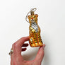Seated Leopard Glass Ornament