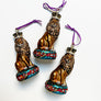 Seated King Lion on Gem Base Glass Ornament