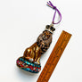 Seated King Lion on Gem Base Glass Ornament