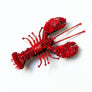 Beaded Lobster Embroidered Pin by Trovelore