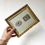 Don Carney Lover's Eyes with Coral & Pearl Beads Art Print in Vintage Gold Tone Frame