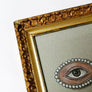 Don Carney Lover's Eyes with Coral & Pearl Beads Art Print in Vintage Gold Tone Frame