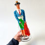 Vintage Figural Matador Painted Glass Liquor Bottle Made in Spain