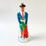 Vintage Figural Matador Painted Glass Liquor Bottle Made in Spain