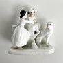 Vintage Sculptural Ceramic Match-Strike with Couple and Dog