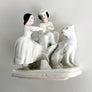 Vintage Sculptural Ceramic Match-Strike with Couple and Dog